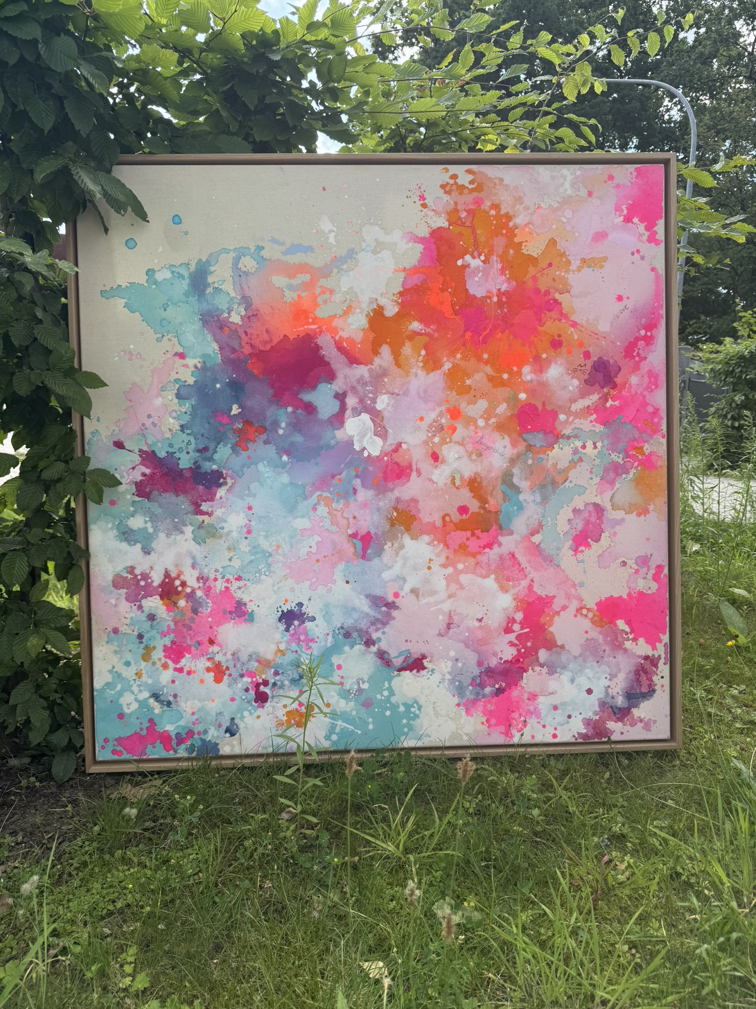 Neonrauschen - Augenblick, 2026, Acryl auf roher Baumwollleinwand, Ansicht 3